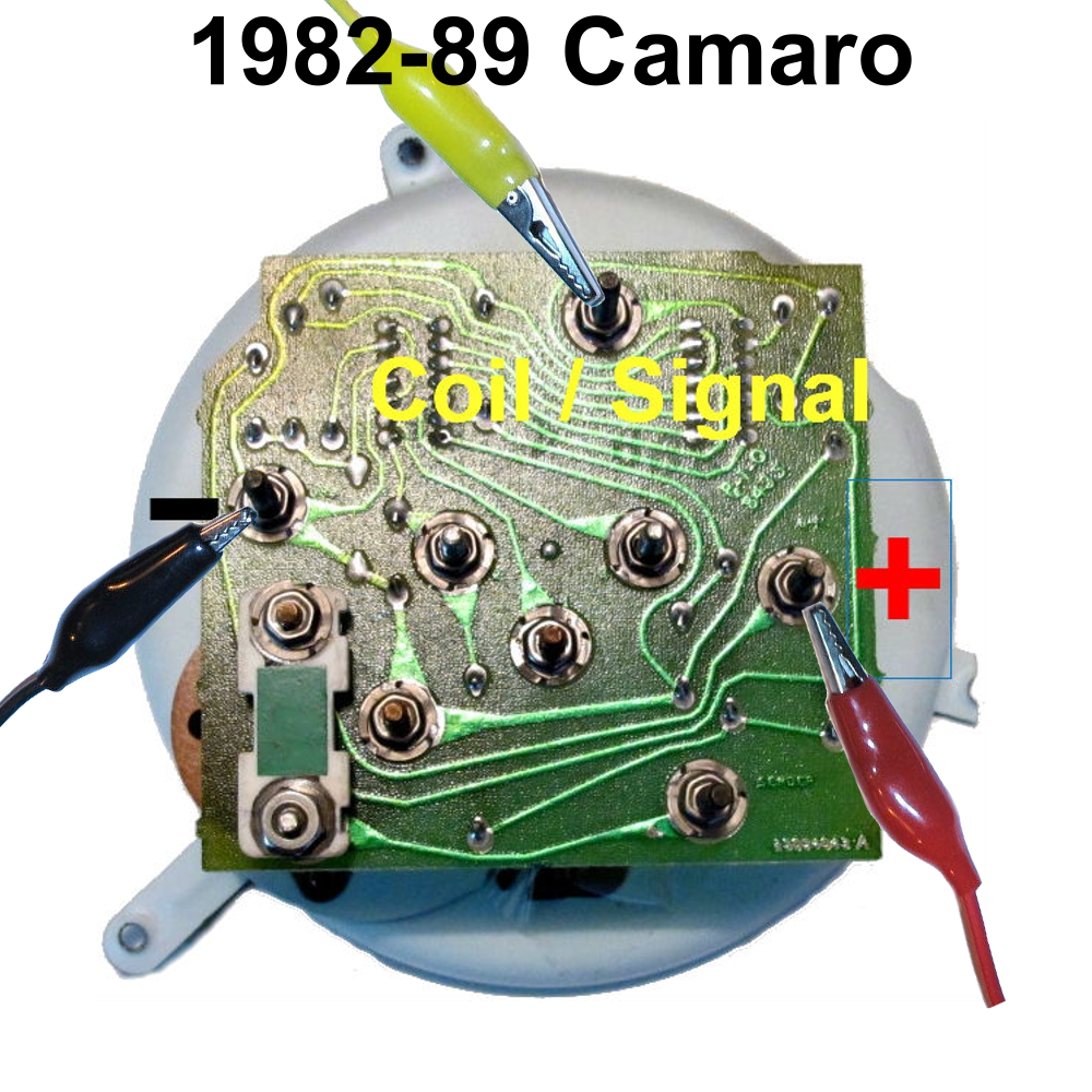 82-89 Camaro tachometer test lead locations