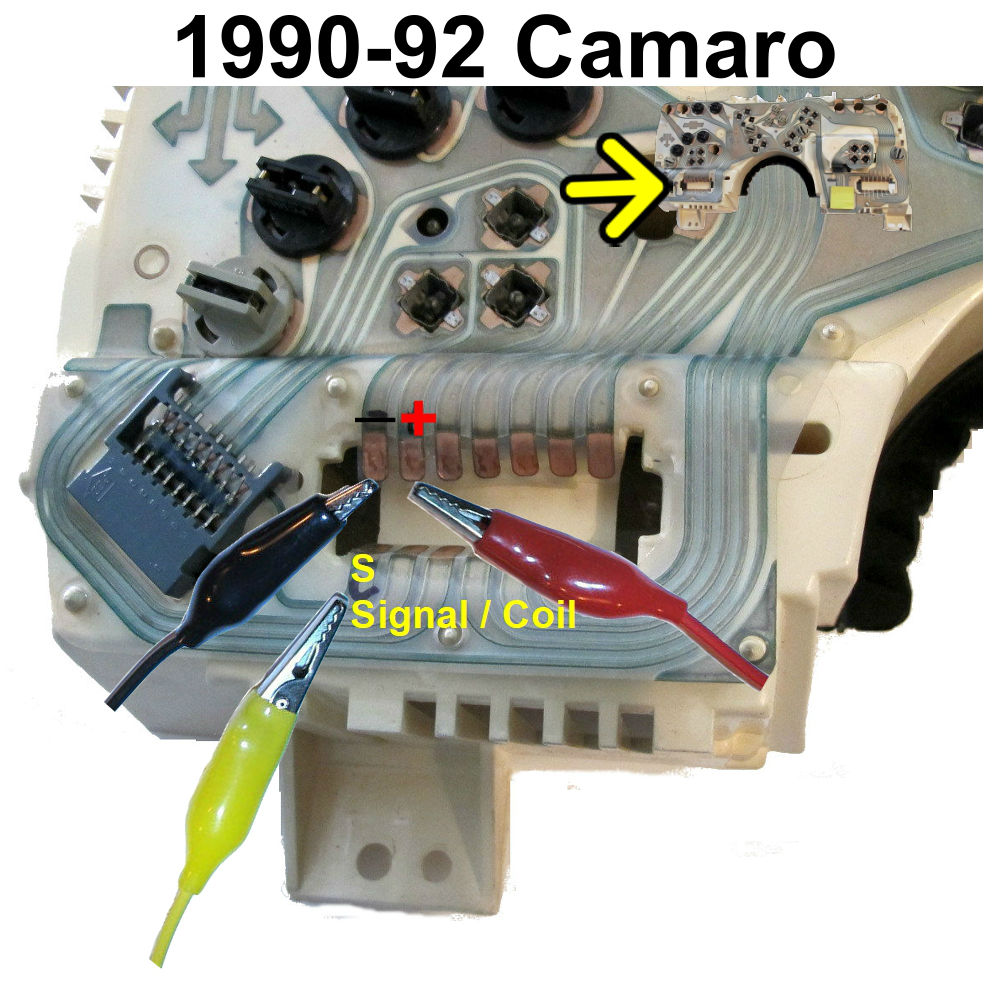 1990-92 Camaro tachometer test lead locations