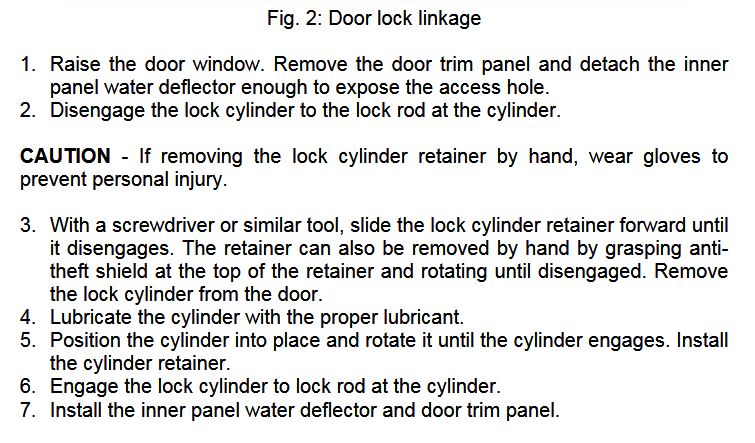 1982-92 Camaro Firebird door lock removal and installation procedure image 3